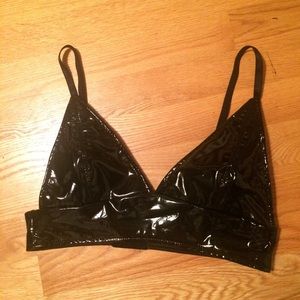 Black faux latex bracelet